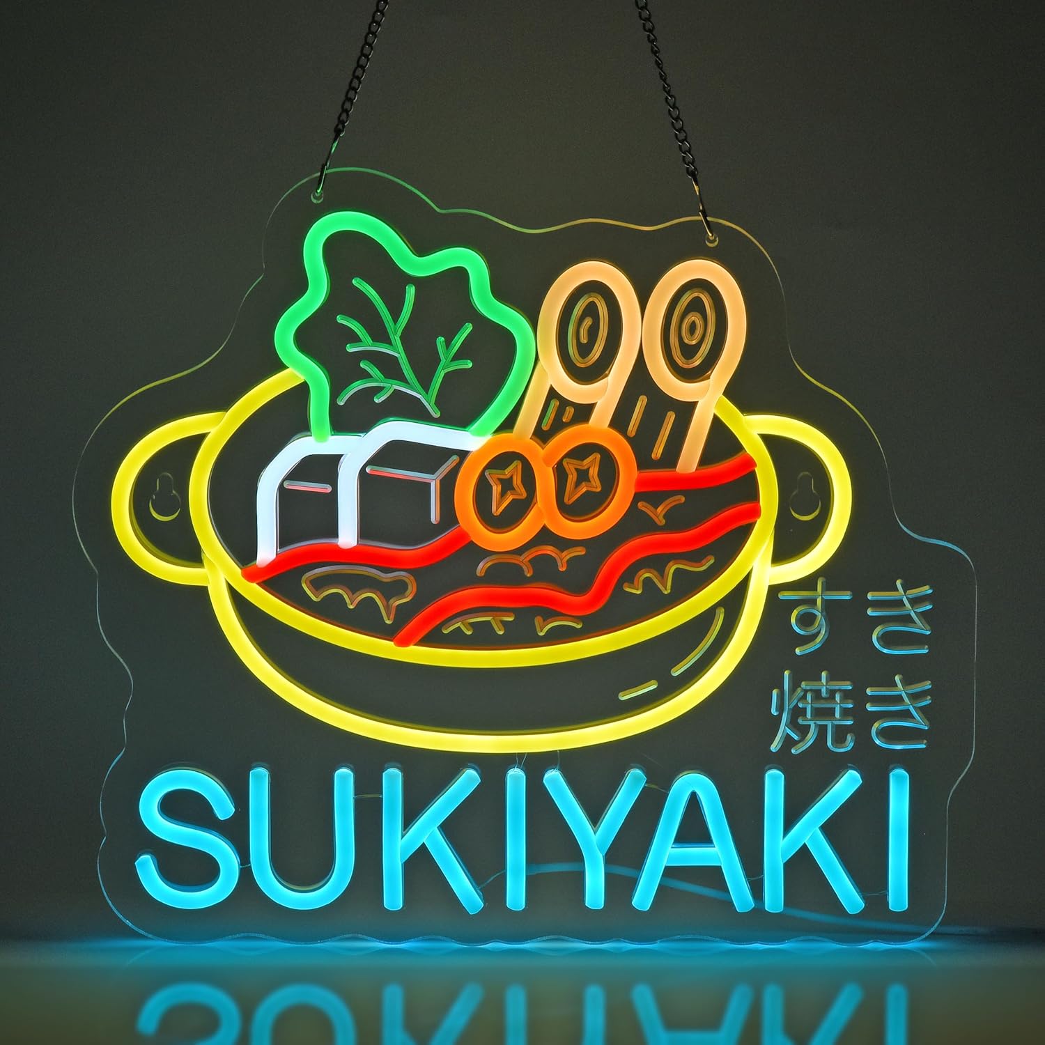 Commercial Kitchen Japanese - Sukiyaki Neon Tabela LED Duvar Sanatı