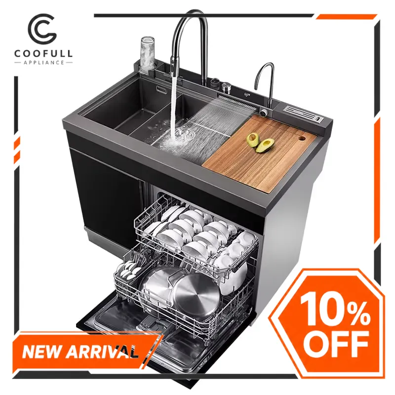Commercial Kitchen Dishwasher - 1000mm Paslanmaz Çelik Ultrasonik Lavabo Ankastre