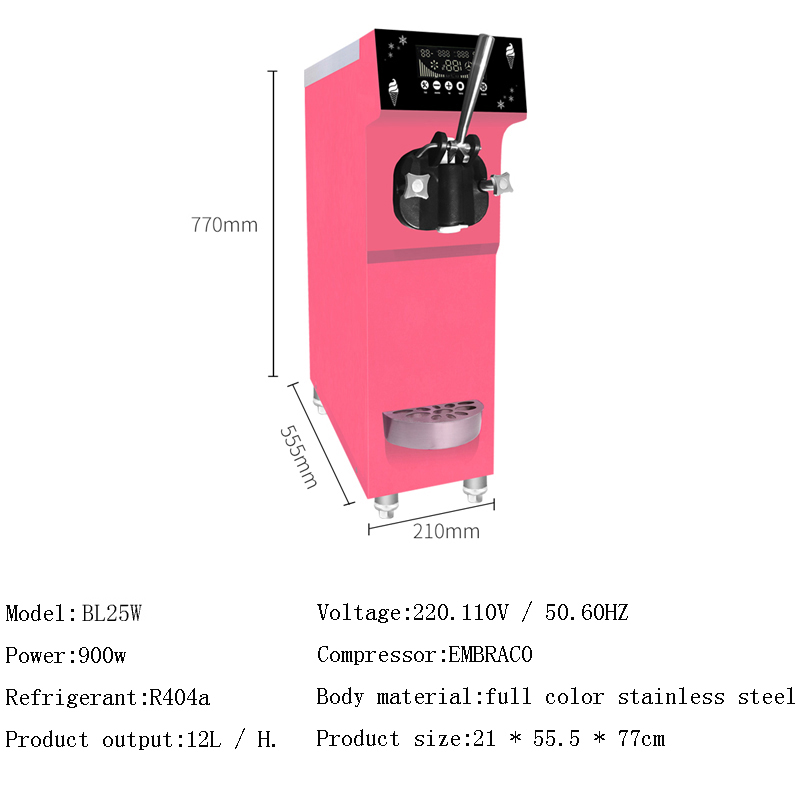 Otomatik Tek Başlıklı İkinci E - Soft Serve Ice Cream Machine incelemesi ve fiyatı