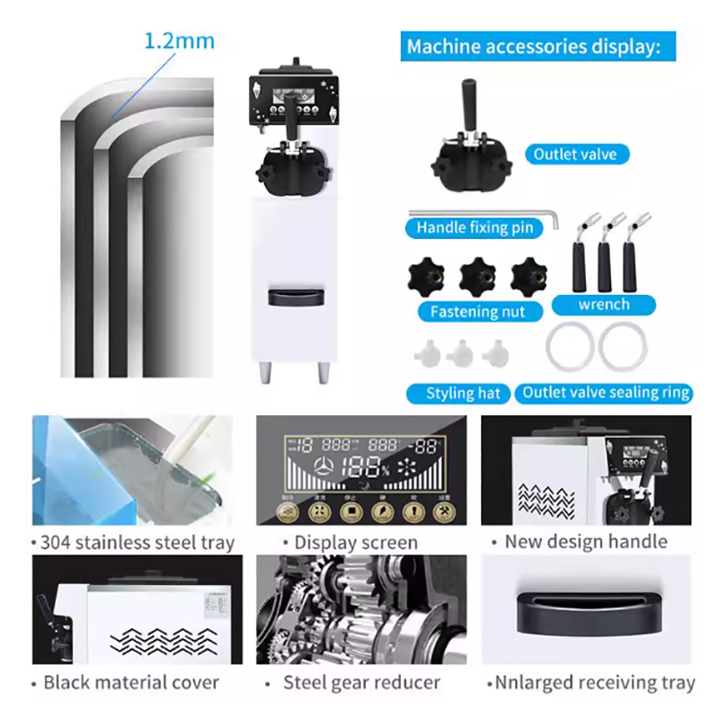 Otomatik Tek Başlıklı İkinci E - Soft Serve Ice Cream Machine incelemesi ve fiyatı