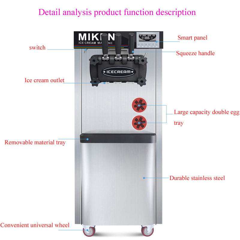 Otomatik Üç Çeşitli Yumuşak Do - Soft Serve Ice Cream Machine incelemesi ve fiyatı