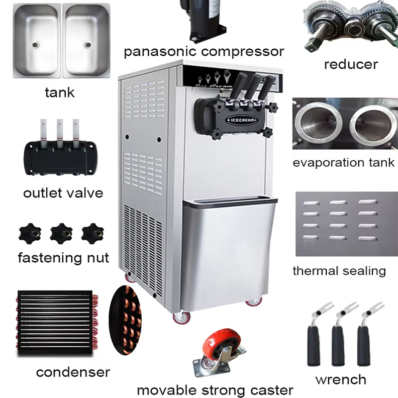 Otomatik Üç Çeşitli Yumuşak Do - Soft Serve Ice Cream Machine incelemesi ve fiyatı